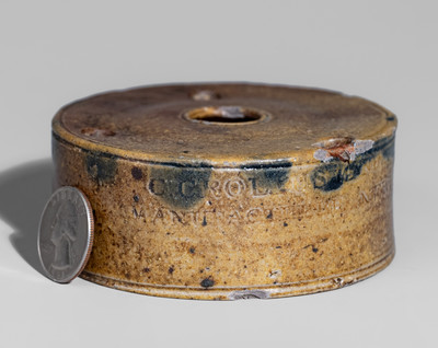 Scarce C. CROLIUS / MANUFACTURER / MANHATTAN-WELLS / NEW-YORK Stoneware Inkwell