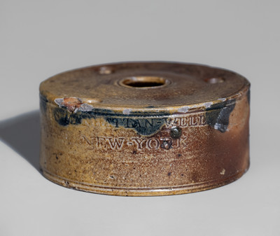 Scarce C. CROLIUS / MANUFACTURER / MANHATTAN-WELLS / NEW-YORK Stoneware Inkwell