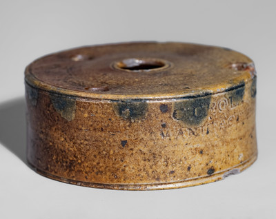 Scarce C. CROLIUS / MANUFACTURER / MANHATTAN-WELLS / NEW-YORK Stoneware Inkwell
