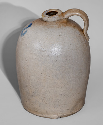 Two-Gallon Ohio Stoneware Jug w/ Cobalt Apple Decoration, c1870