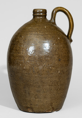 Extremely Rare "Horne + Devore / Kirksey's X Roads / Edgefield Co. / S.C." 1874 Stoneware Jug