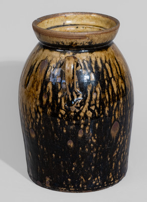 Crawford County, GA Open-Handled Alkaline-Glazed Stoneware Jar, second half 19th century