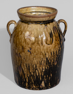 Crawford County, GA Open-Handled Alkaline-Glazed Stoneware Jar, second half 19th century