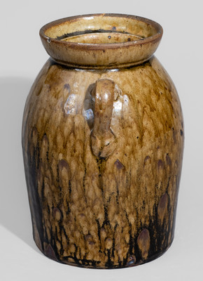 Crawford County, GA Open-Handled Alkaline-Glazed Stoneware Jar, second half 19th century