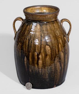 Crawford County, Georgia Open-Handled Alkaline-Glazed Stoneware Jar