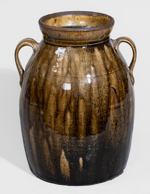 Crawford County, Georgia Open-Handled Alkaline-Glazed Stoneware Jar