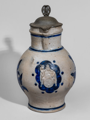Stoneware King Gambrinus Pitcher attrib. Wingender Pottery, Haddonfield, New Jersey