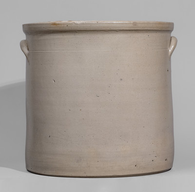 Scarce Six-Gallon Paterson, NJ Advertising Crock attrib. Fulper Pottery, Flemington