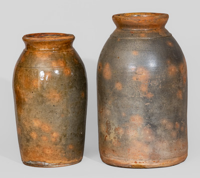 Two Galena, Illinois Redware Jars, second half 19th century