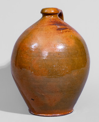 Two-Gallon Galena, Illinois Redware Jug, mid 19th century