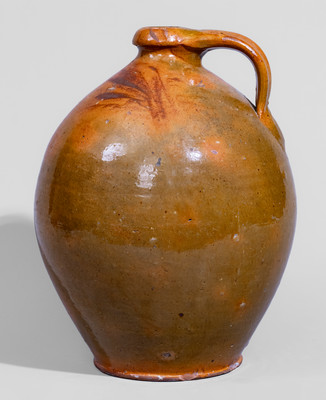 Two-Gallon Galena, Illinois Redware Jug, mid 19th century