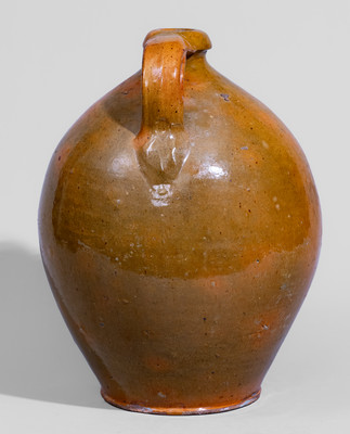 Two-Gallon Galena, Illinois Redware Jug, mid 19th century