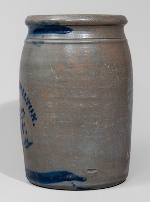 RICHEY & HAMILTON / PALATINE / W. VA Cobalt-Decorated Stoneware Jar