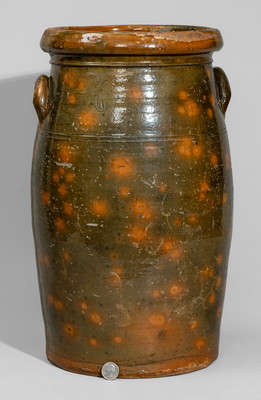 Scarce Six-Gallon Galena, Illinois Redware Churn