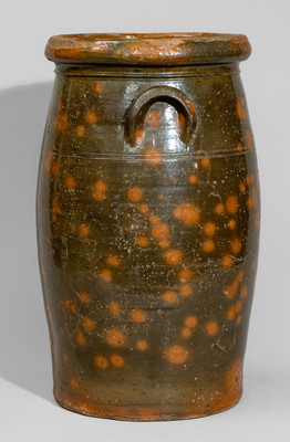 Scarce Six-Gallon Galena, Illinois Redware Churn