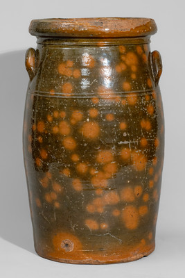 Scarce Six-Gallon Galena, Illinois Redware Churn