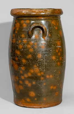 Scarce Six-Gallon Galena, Illinois Redware Churn