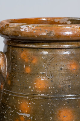 Scarce Six-Gallon Galena, Illinois Redware Churn