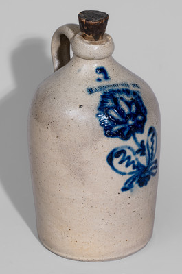 Fine HARRISBURG PA Stoneware Jug attrib. John Young & Co., c1856-58