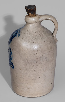 Fine HARRISBURG PA Stoneware Jug attrib. John Young & Co., c1856-58