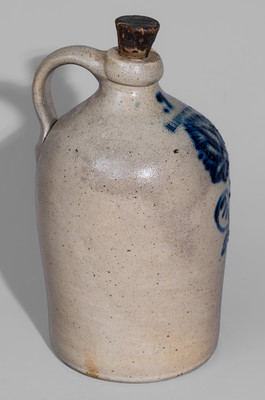 Fine HARRISBURG PA Stoneware Jug attrib. John Young & Co., c1856-58
