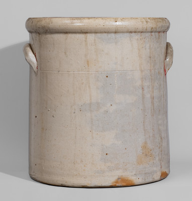 Five-Gallon attrib. Brady & Ryan, Ellenville, NY Stoneware Crock w/ Bird on Stump Decoration