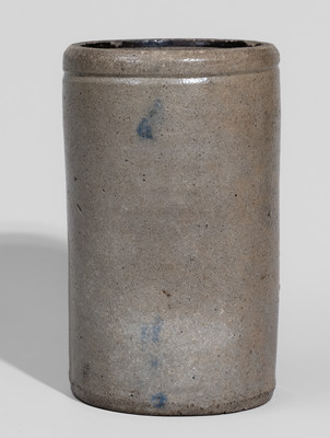 Western Pennsylvania Stoneware Canning Jar w/ Cobalt Stripe Decoration, c1880