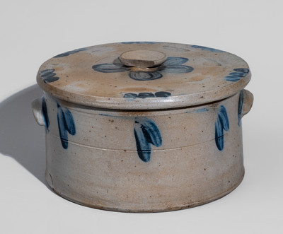 Baltimore Stoneware Cake Crock with Lid, c1880