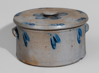 Baltimore Stoneware Cake Crock with Lid, c1880