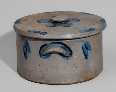 Baltimore Stoneware Cake Crock with Lid, c1880