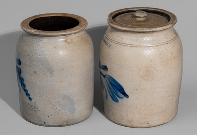 Two COWDEN & WILCOX, Harrisburg, PA Stoneware Jars, c1865