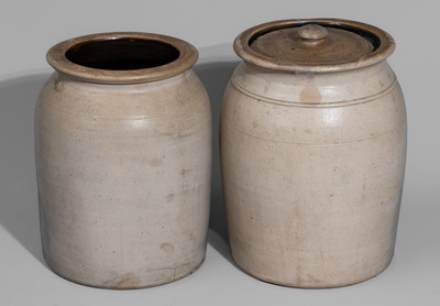 Two COWDEN & WILCOX, Harrisburg, PA Stoneware Jars, c1865