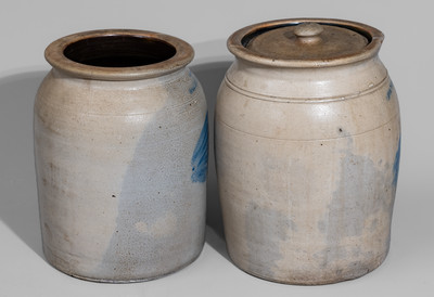 Two COWDEN & WILCOX, Harrisburg, PA Stoneware Jars, c1865