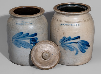 Two COWDEN & WILCOX, Harrisburg, PA Stoneware Jars, c1865