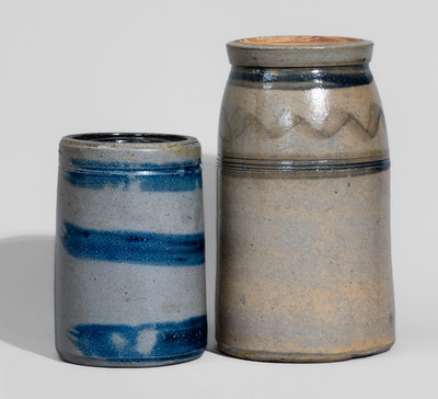 Two Western PA Stoneware Canning Jars, c1870-80