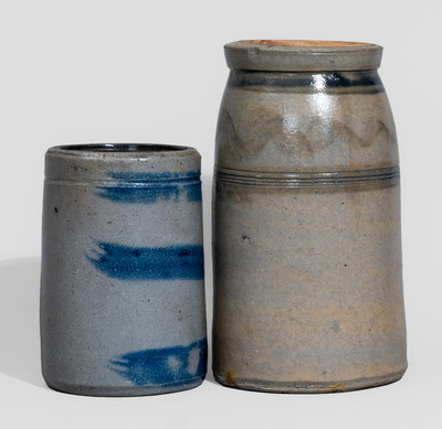 Two Western PA Stoneware Canning Jars, c1870-80