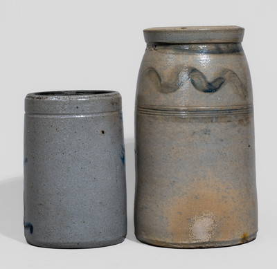Two Western PA Stoneware Canning Jars, c1870-80