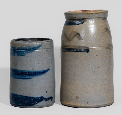 Two Western PA Stoneware Canning Jars, c1870-80