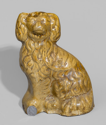 Glazed Stoneware Spaniel, probably Ohio, fourth quarter 19th century