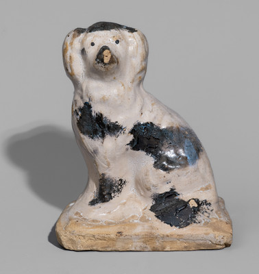 Cobalt-Decorated Stoneware Spaniel, probably Texas, fourth quarter 19th century