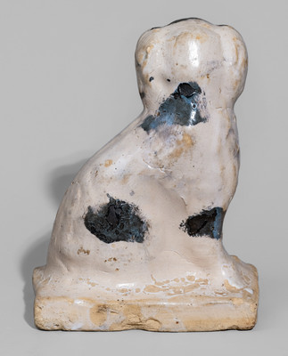 Cobalt-Decorated Stoneware Spaniel, probably Texas, fourth quarter 19th century