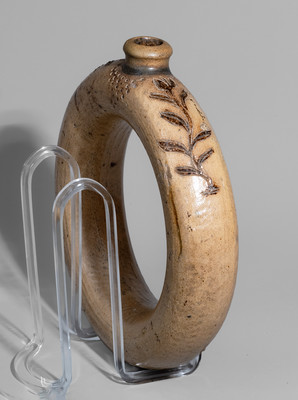 Rare Stoneware Ring Jug w/ Incised and Impressed Decoration, New York City or possibly New Jersey