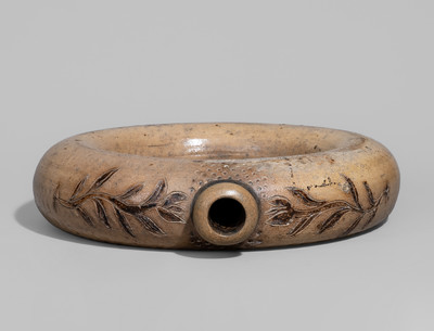 Rare Stoneware Ring Jug w/ Incised and Impressed Decoration, New York City or possibly New Jersey