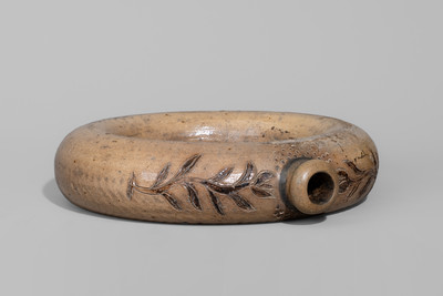Rare Stoneware Ring Jug w/ Incised and Impressed Decoration, New York City or possibly New Jersey