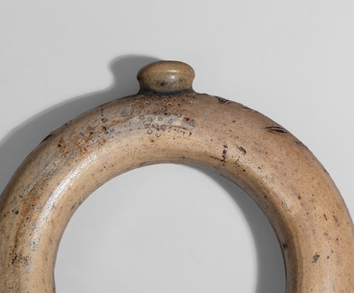 Rare Stoneware Ring Jug w/ Incised and Impressed Decoration, New York City or possibly New Jersey