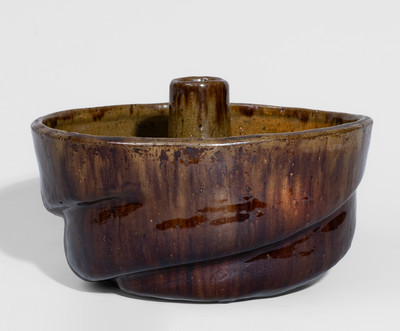 JOHN W. BELL / Waynesboro, Pa. Manganese-Decorated Redware Cake Mold