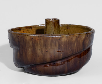 JOHN W. BELL / Waynesboro, Pa. Manganese-Decorated Redware Cake Mold