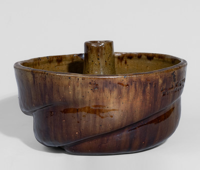 JOHN W. BELL / Waynesboro, Pa. Manganese-Decorated Redware Cake Mold