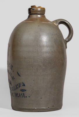 Half-Gallon Charleston, WV Advertising Stoneware Jug, c1880