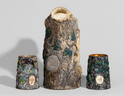 Three Pieces of Rustic Pottery, John Fritz, Philadelphia, PA, late 1870's